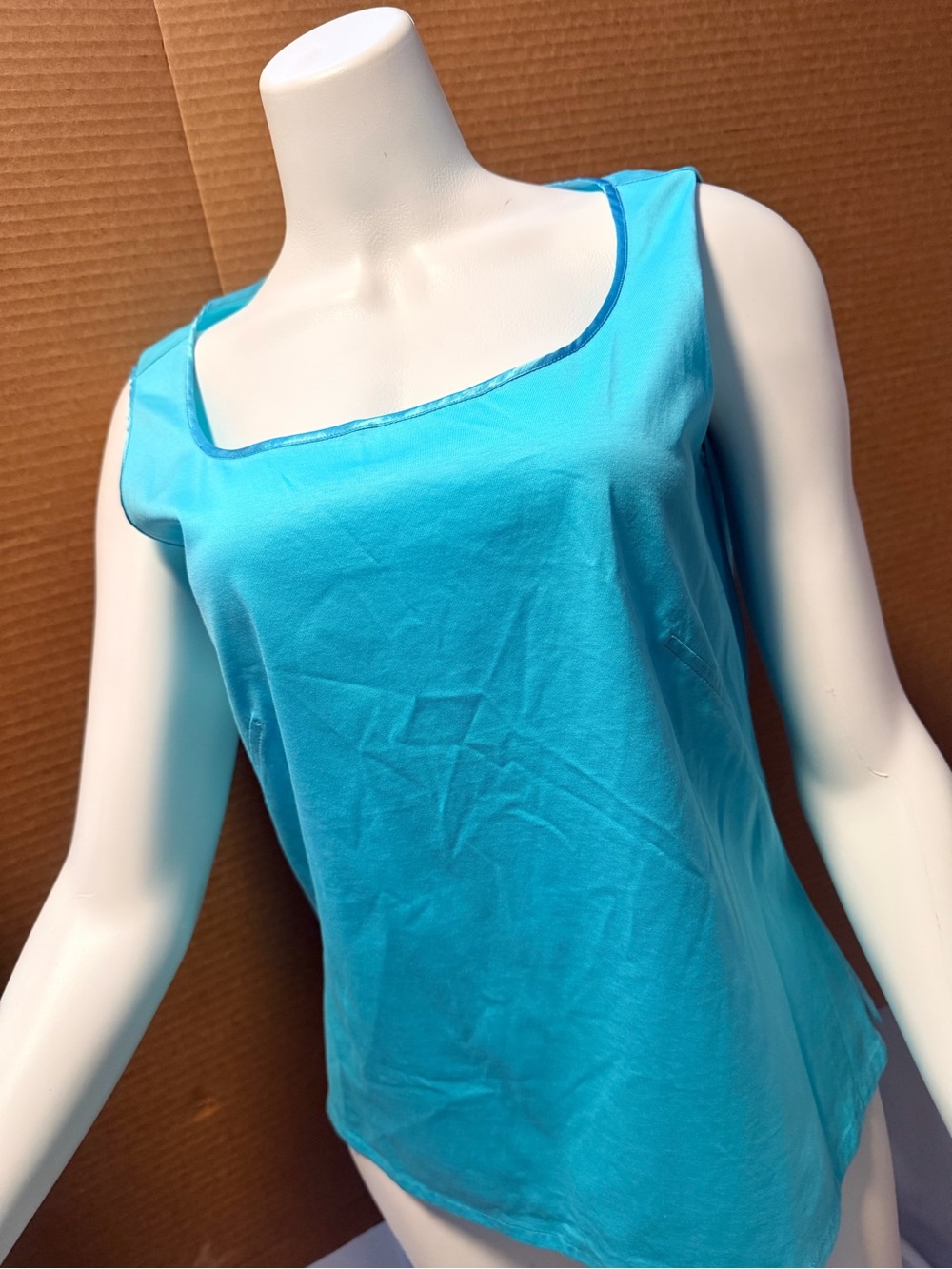 Dior Turquoise Square-Neck Tank Top